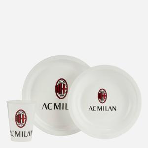 Set piatti e bicchiere milan bambino in plastica bianco