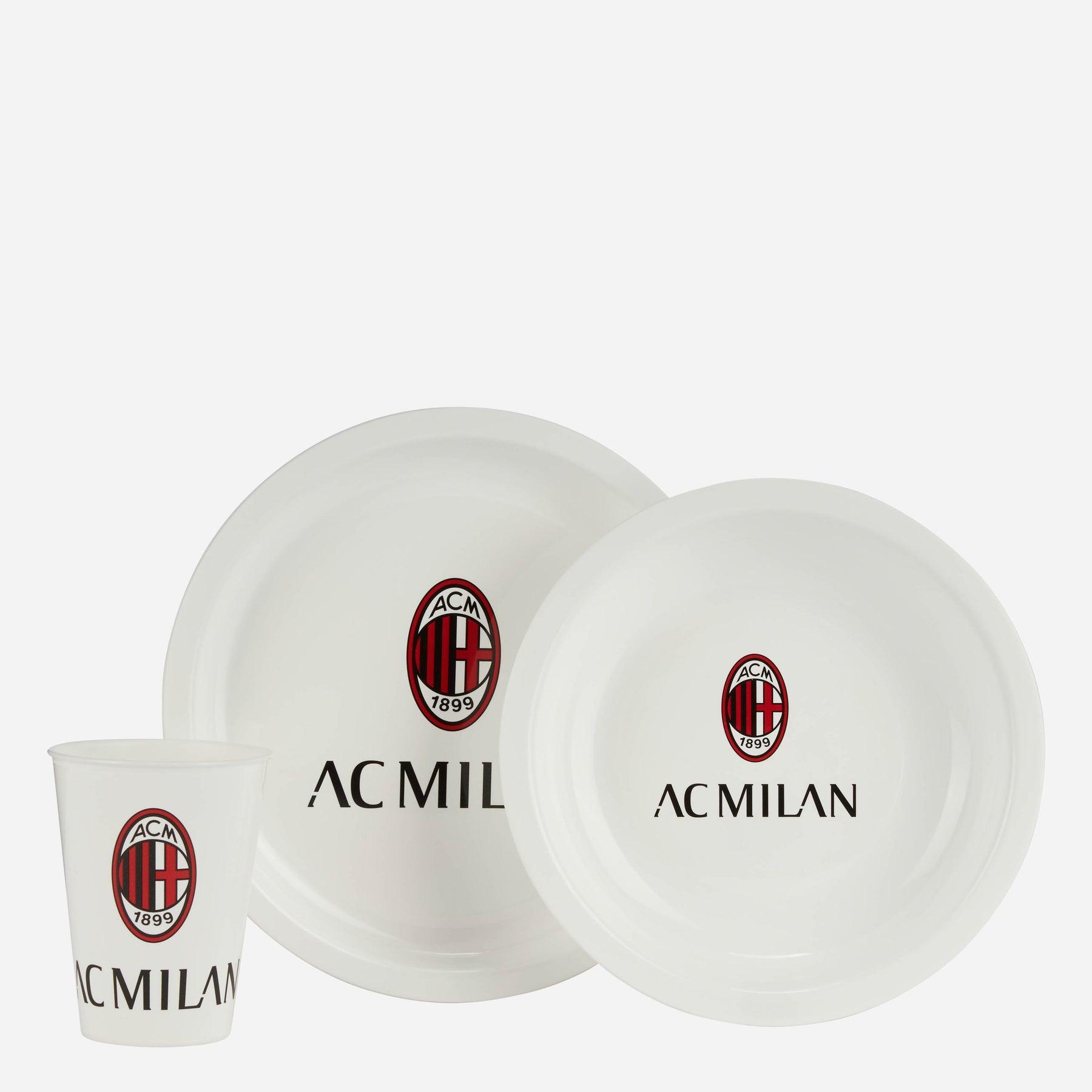 Set piatti e bicchiere Milan bambino in plastica bianco