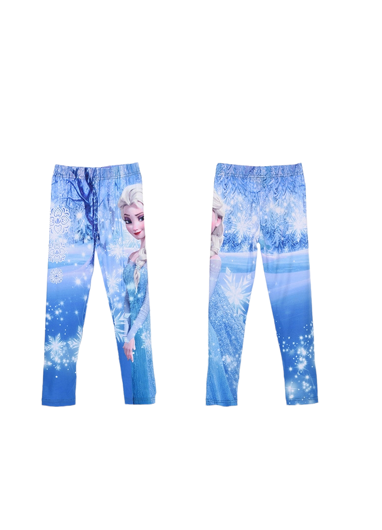 Leggings da bambina Frozen celeste