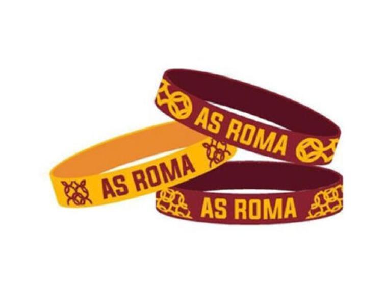 Tris bracciali AS Roma silicone giallo rosso