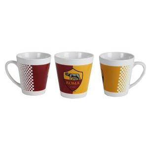 Tazza as roma bianco in ceramica con stemma