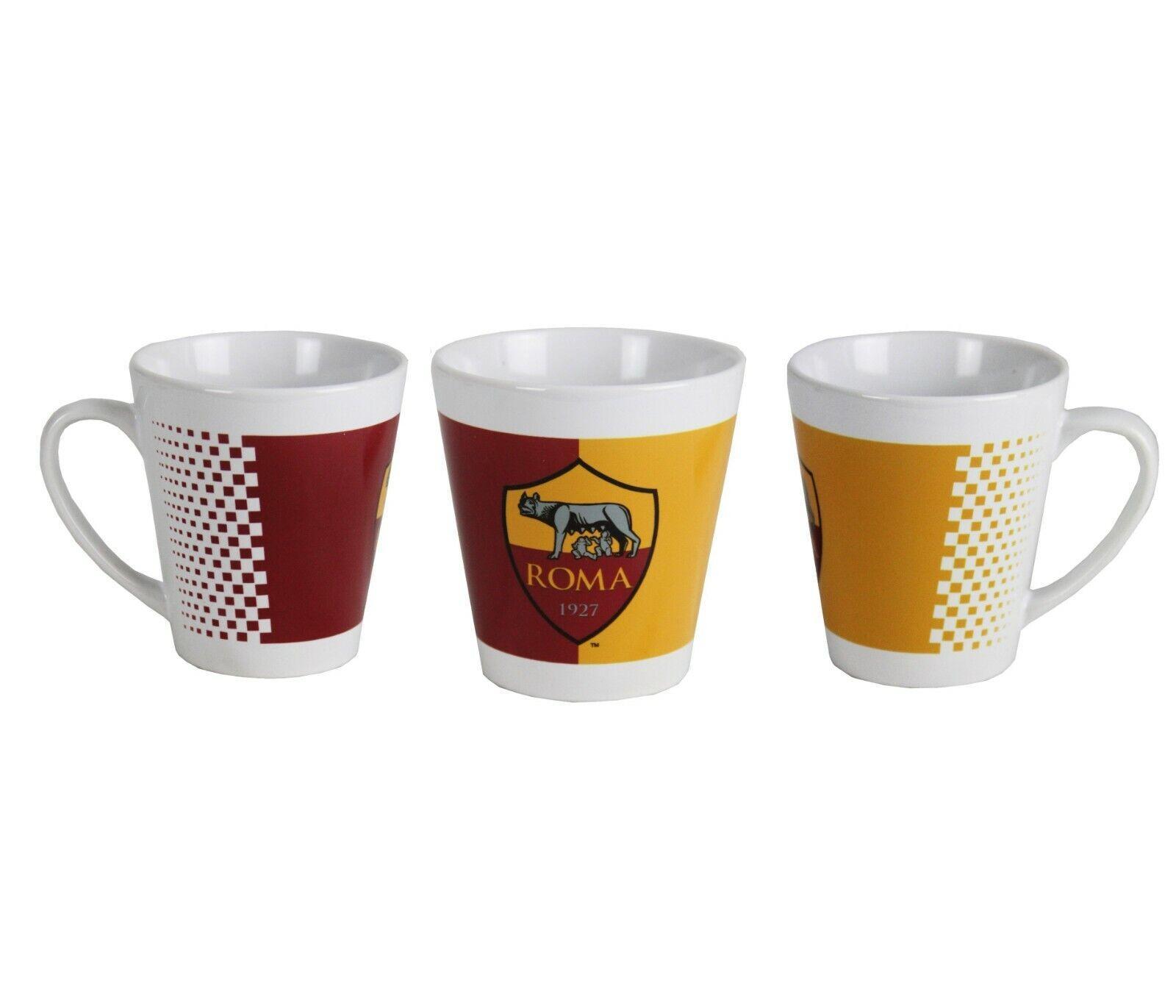 Tazza AS Roma bianco in ceramica con stemma