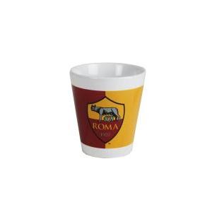 Tazza as roma bianco in ceramica con stemma