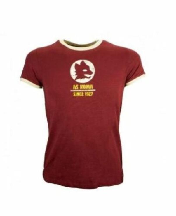 T shirt AS Roma RM20MJE657  Uomo in cotone rosso con lupetto