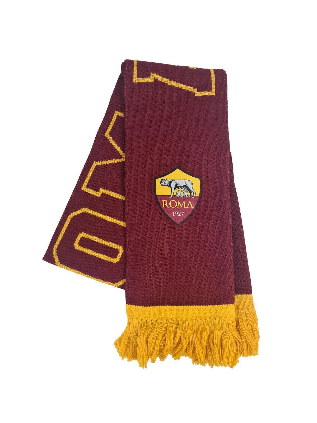 Sciarpa AS Roma Giemme con frange e logo