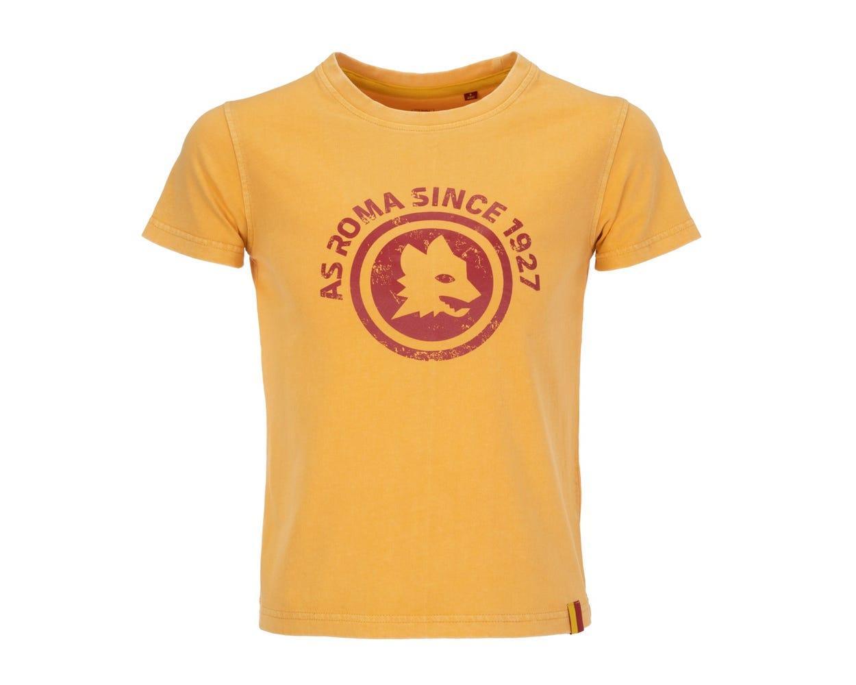 T shirt AS Roma Ragazzo cotone giallo