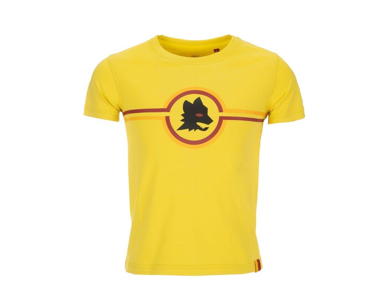 T shirt AS Roma da bambino gialla