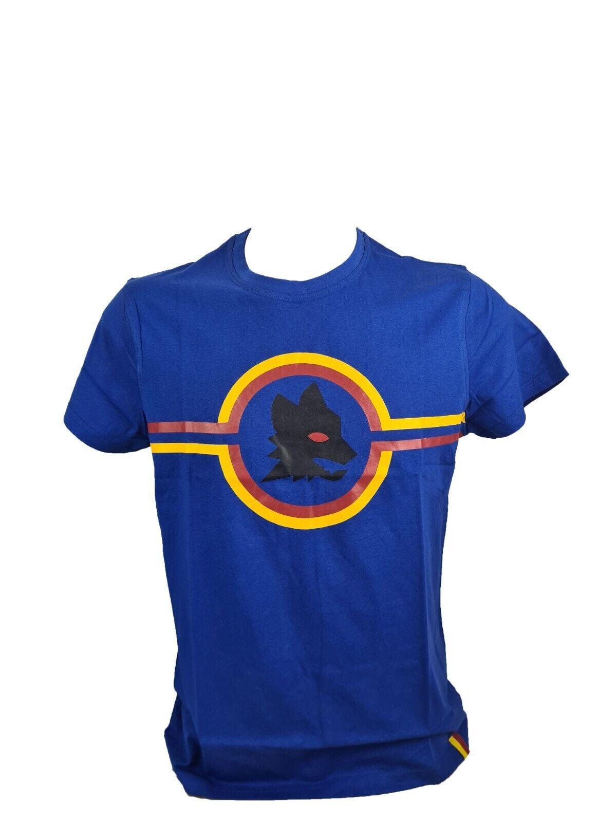 T shirt AS Roma uomo blu royal in cotone 