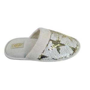 Pantofole  con paillettes bianco