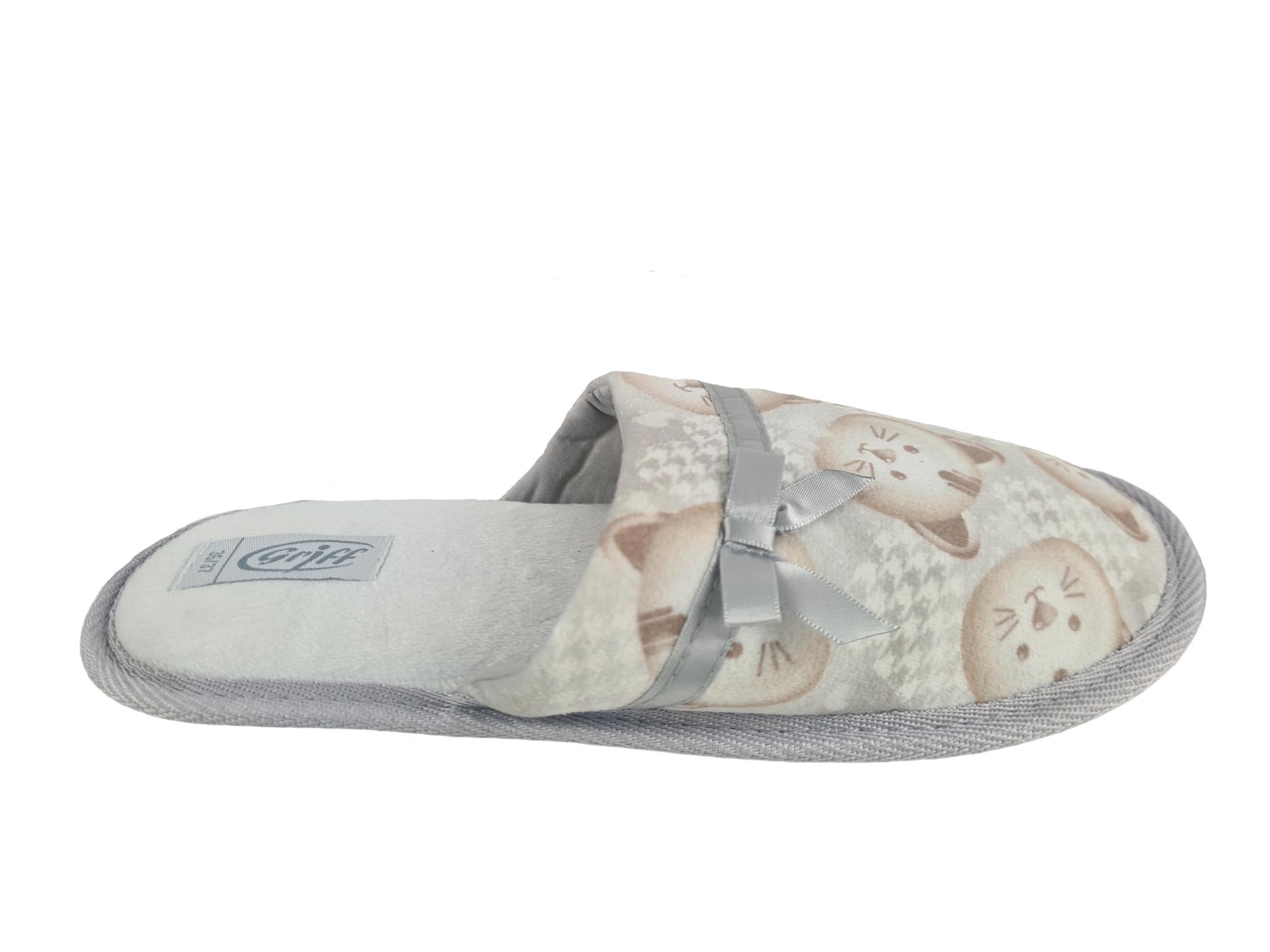 Pantofole Griff con disegno orsacchiotto grigio