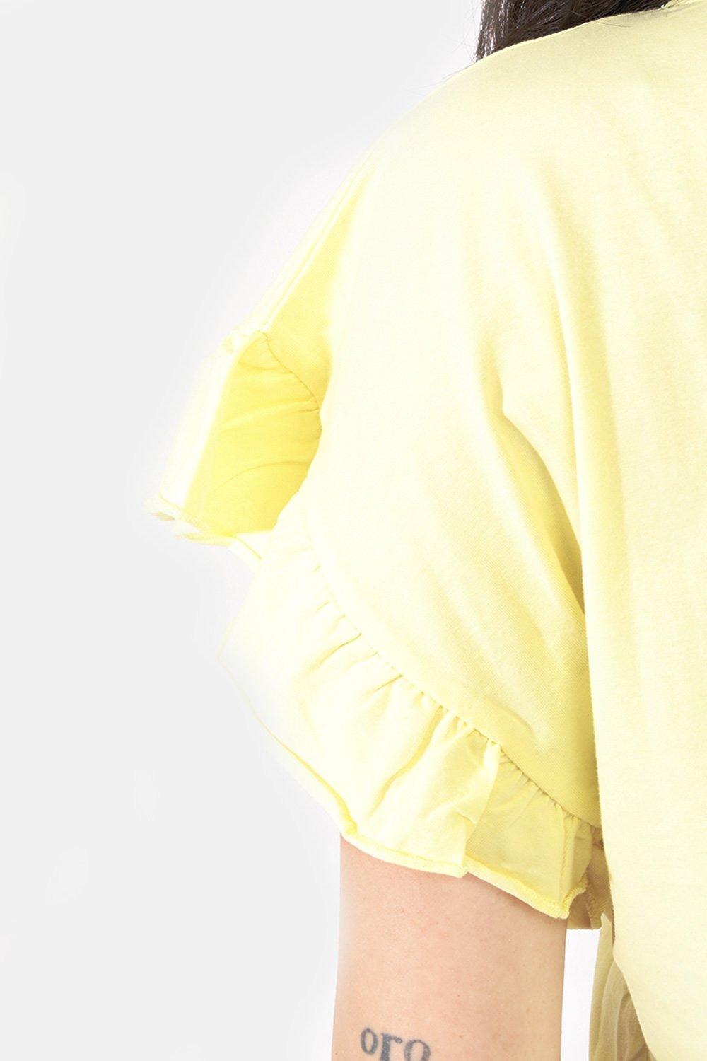 T-shirt da donna in cotone Yes Zee giallo