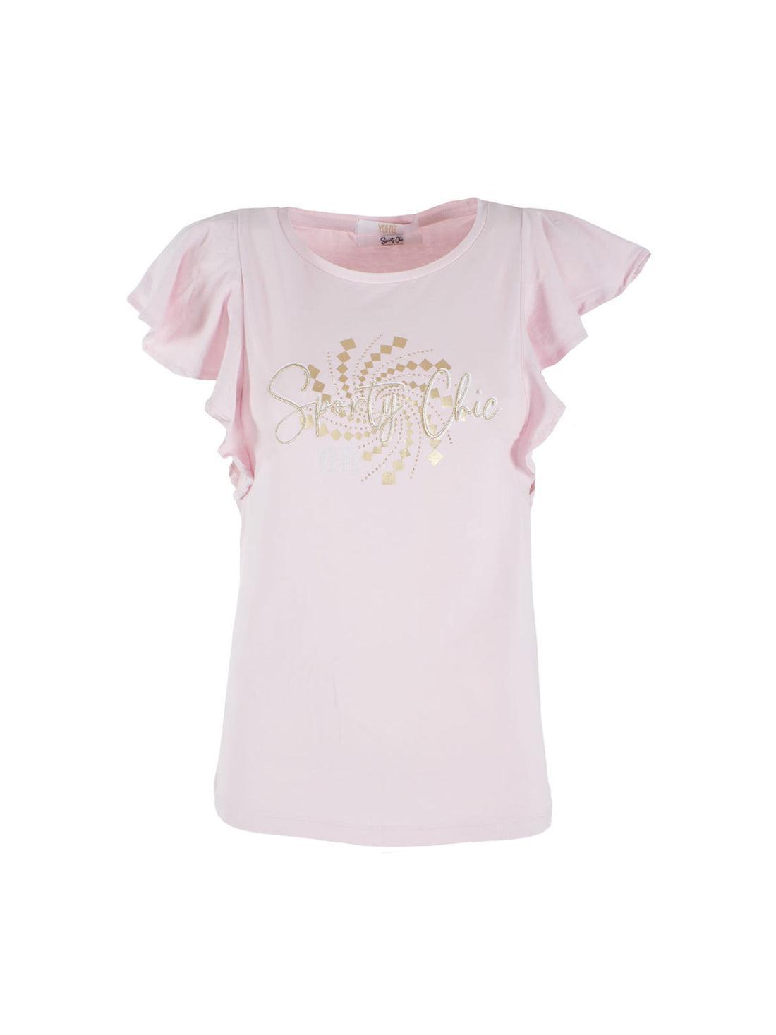 T-shirt da donna in cotone Yes Zee rosa