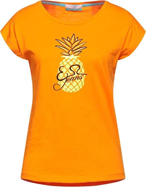 T-shirt donna in cotone Yes Zee arancio