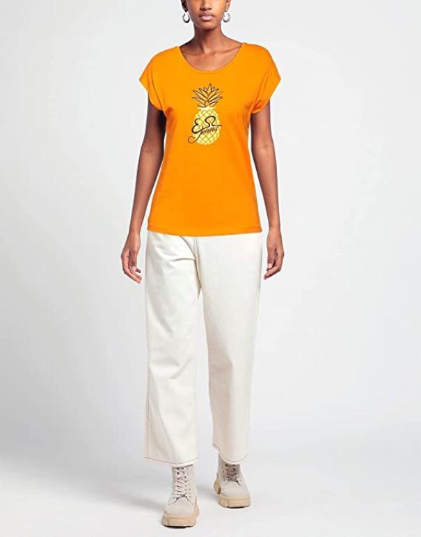 T-shirt donna in cotone Yes Zee arancio