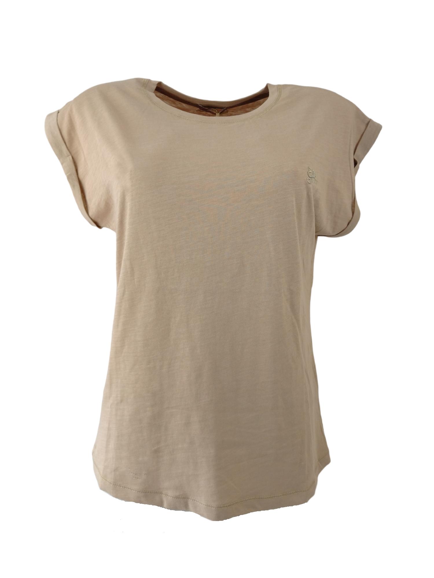 T-shirt da donna in cotone Yes Zee nocciola