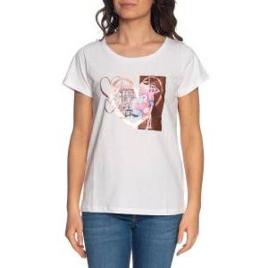 T-shirt da donna in cotone  bianco