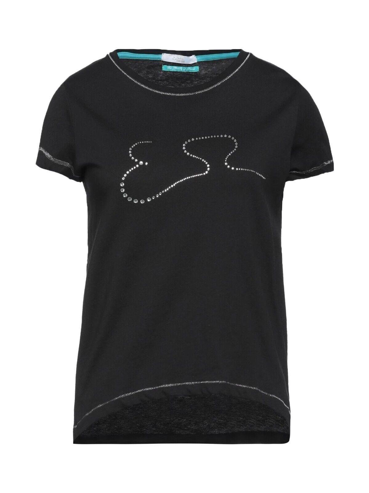 T-shirt da donna in cotone Yes Zee nero