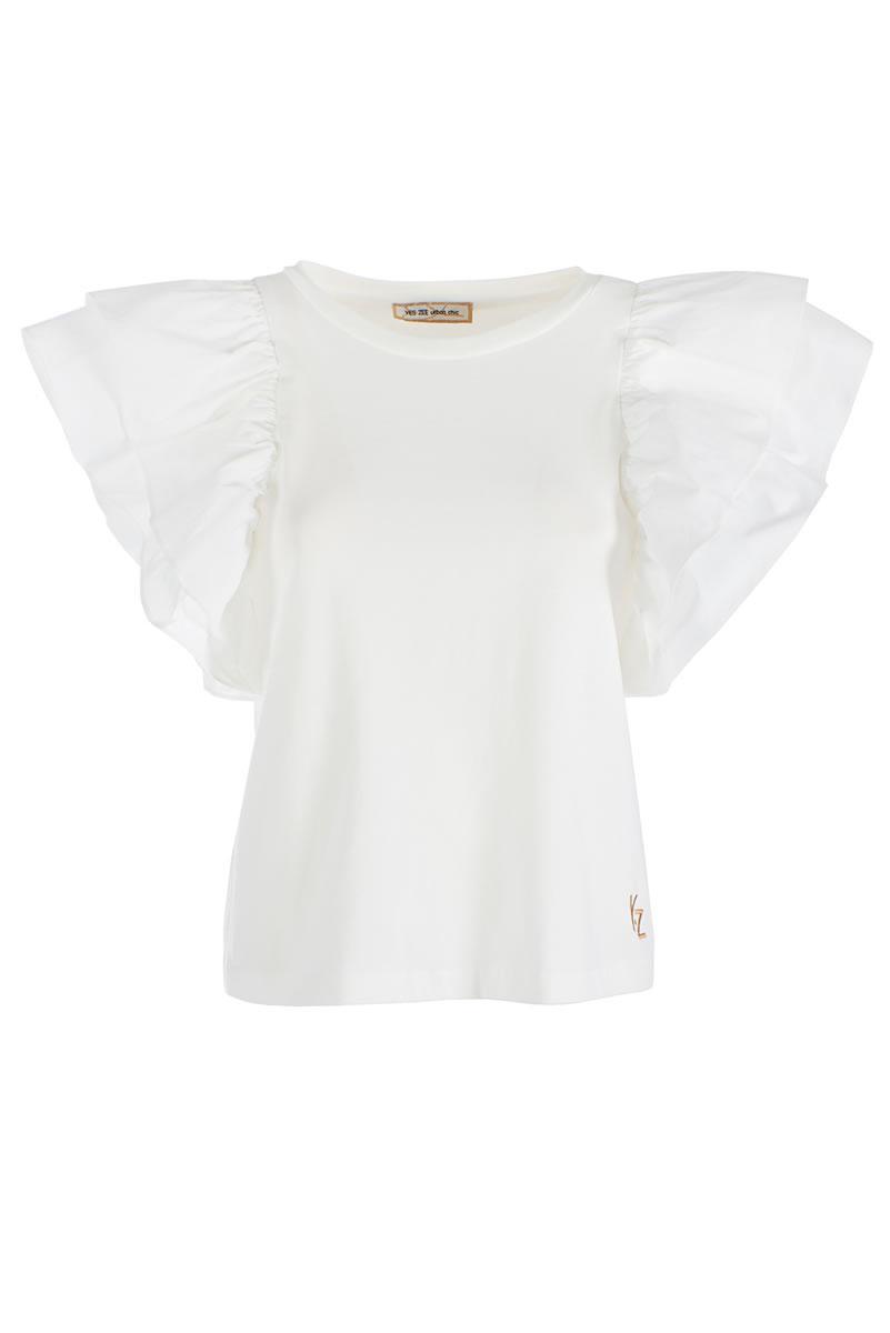 T-shirt da donna in cotone Yes Zee bianco