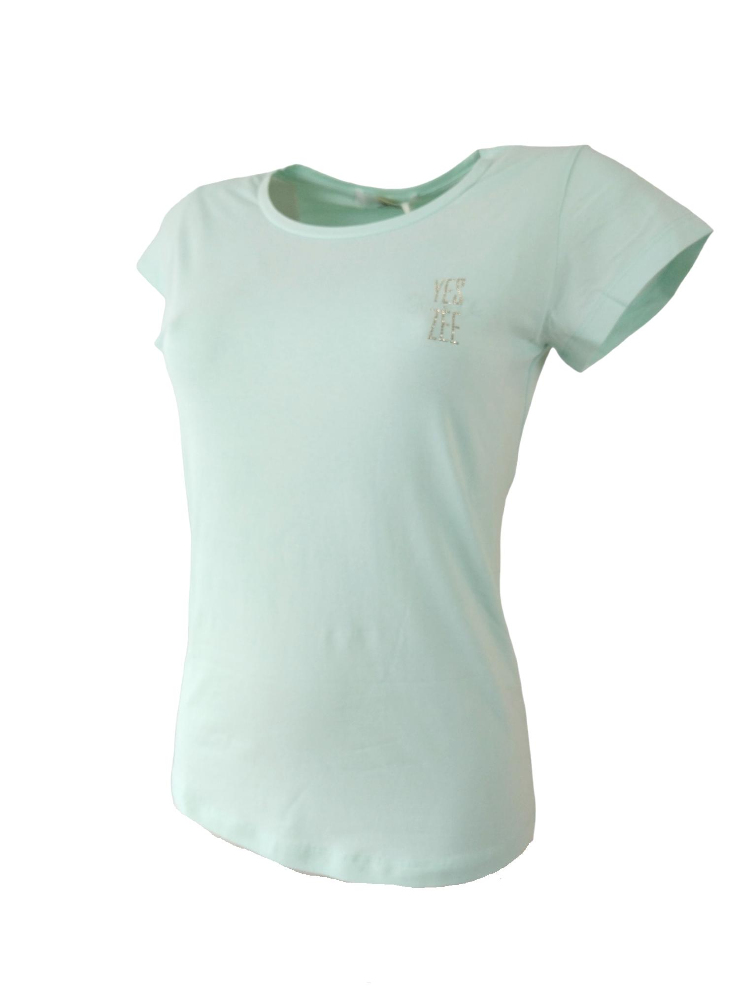 T-shirt da donna in cotone Yes Zee acqua marina