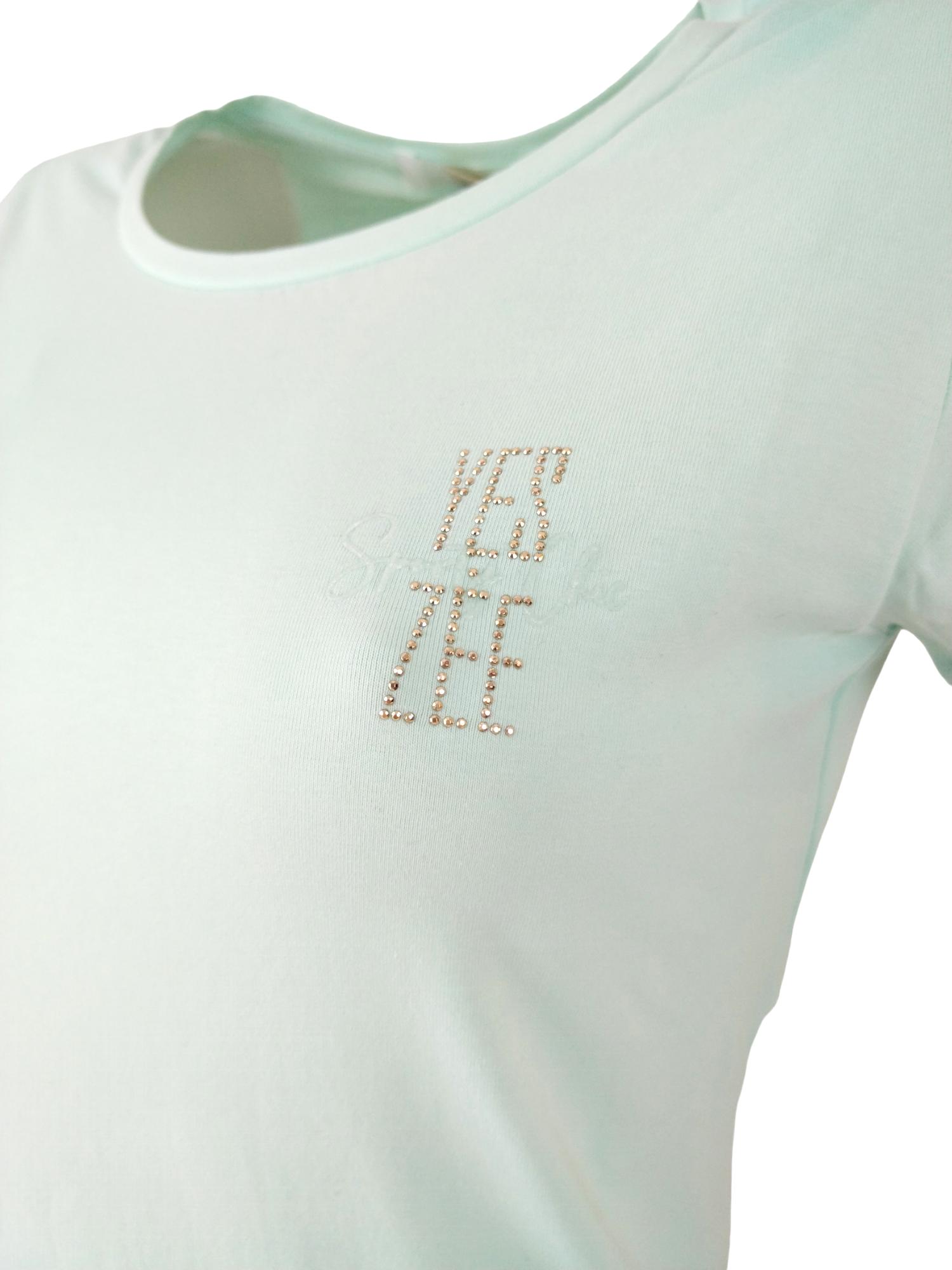 T-shirt da donna in cotone Yes Zee acqua marina