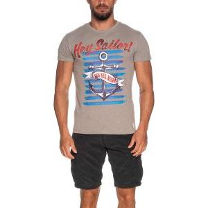 T-shirt da uomo  in cotone grigio t700 tl18