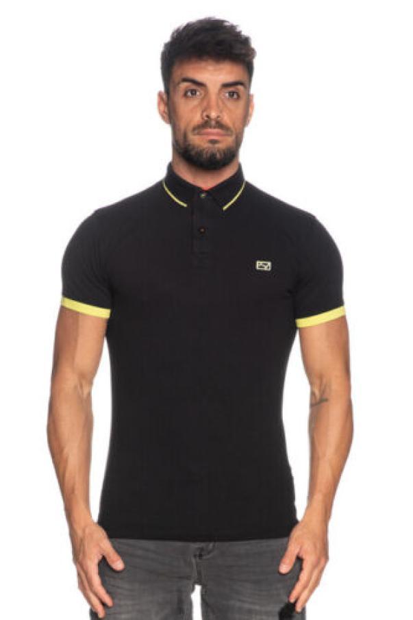 Polo Yes Zee cotone nero uomo T708 SG00