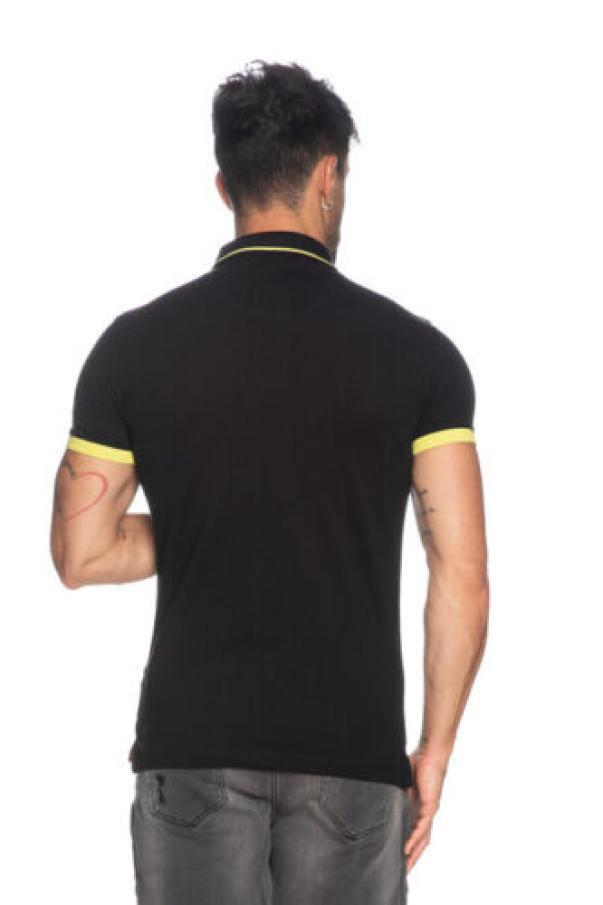 Polo Yes Zee cotone nero uomo T708 SG00