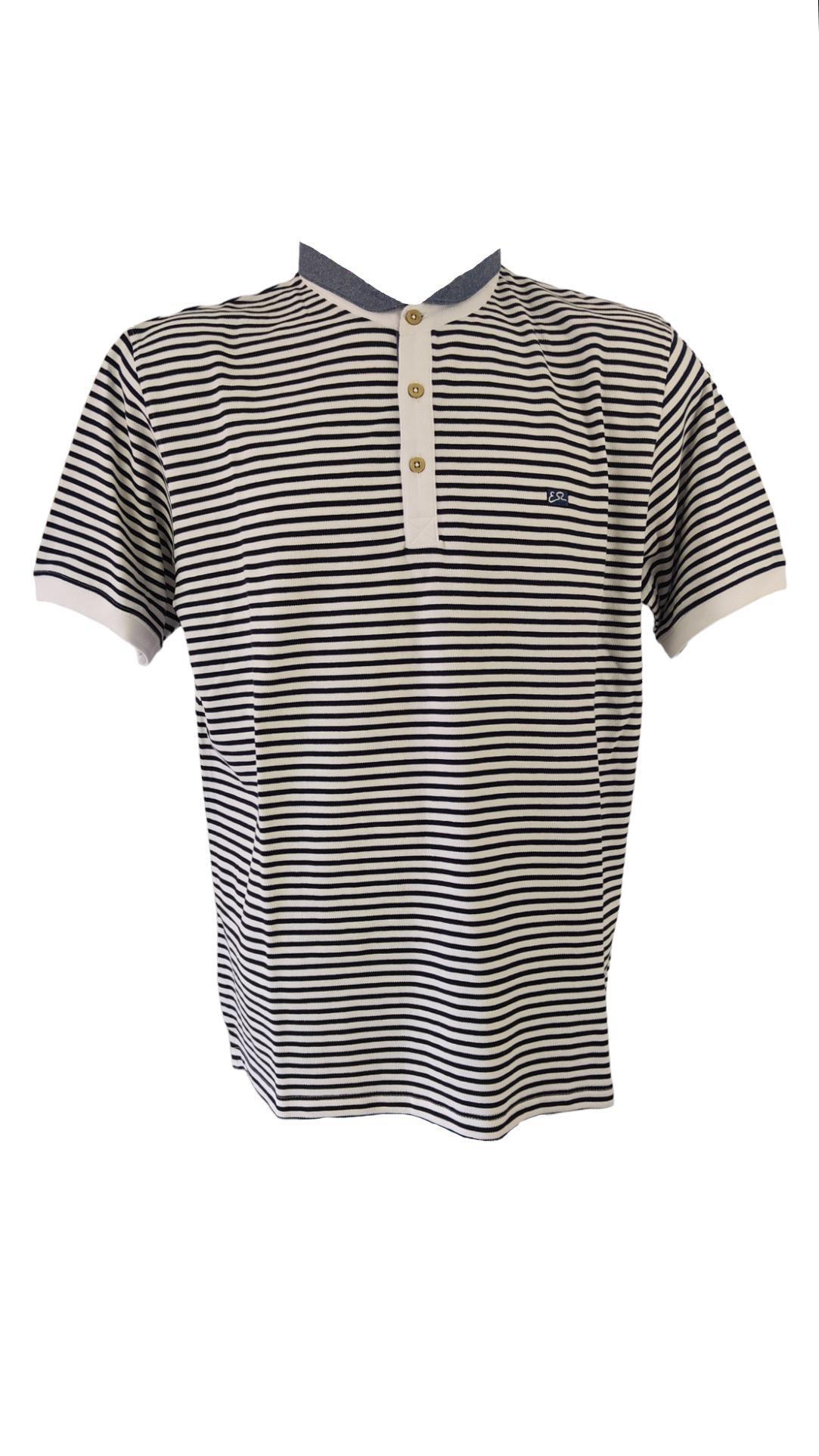 Polo Yes Zee cotone bianco a strisce uomo T719 SV00