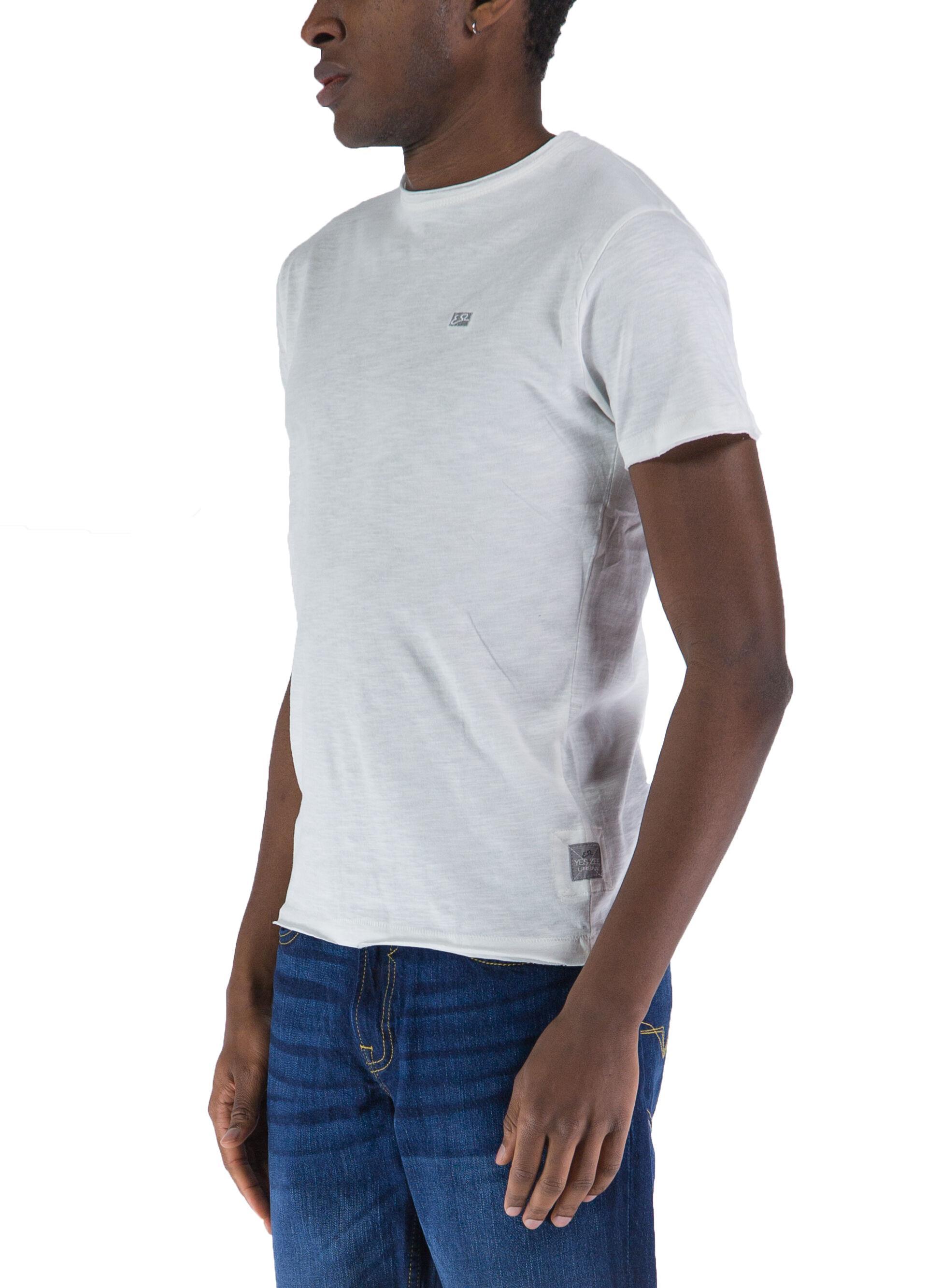 T-shirt da uomo Yes Zee in cotone bianco T722 TL00