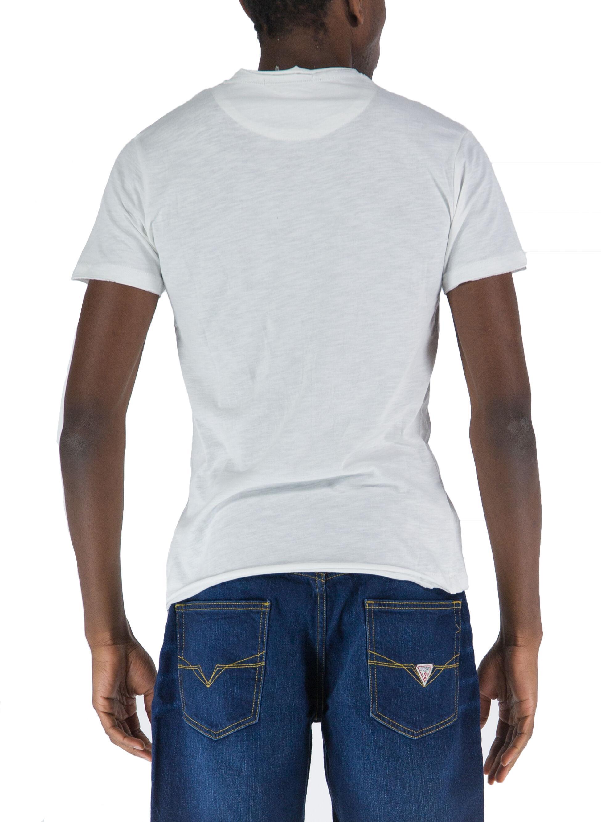 T-shirt da uomo Yes Zee in cotone bianco T722 TL00