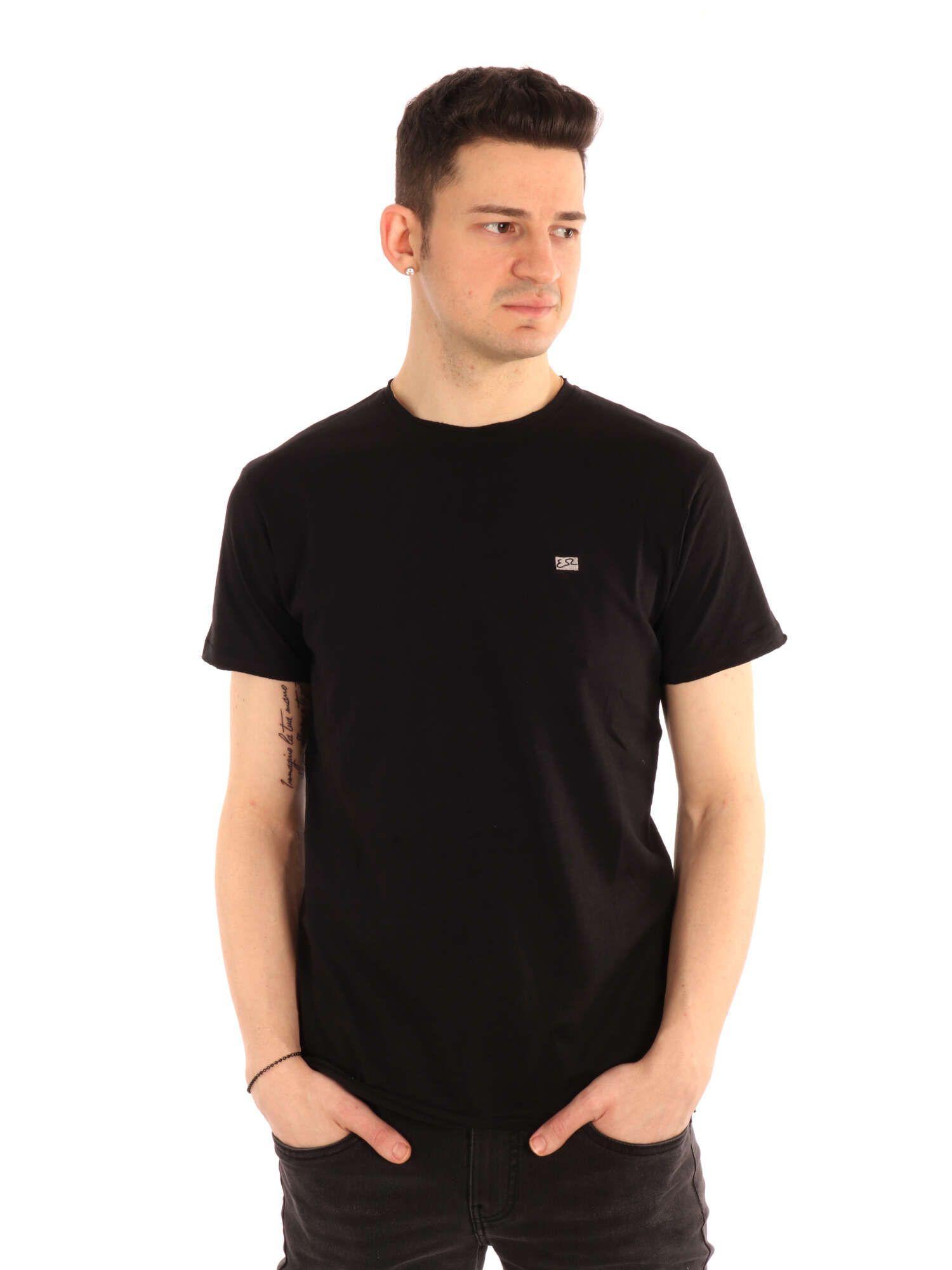 T-shirt da uomo Yes Zee in cotone nero