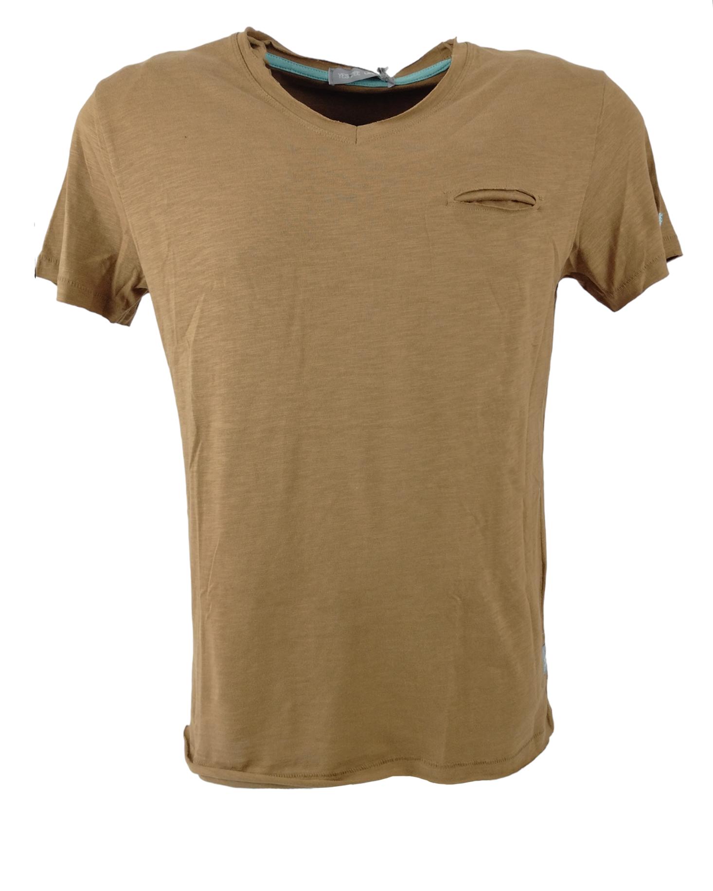 T-shirt Yes Zee uomo coccio cotone con taschino T723 TL00