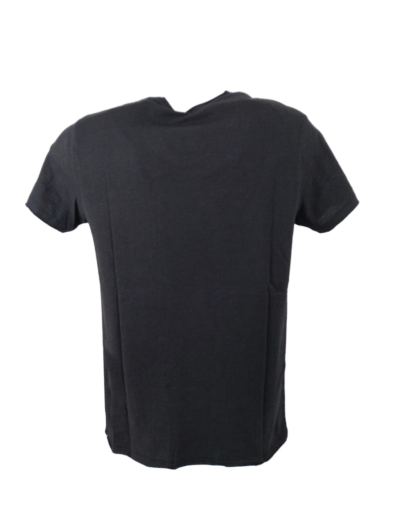 T-shirt Yes Zee nero uomo cotone con taschino