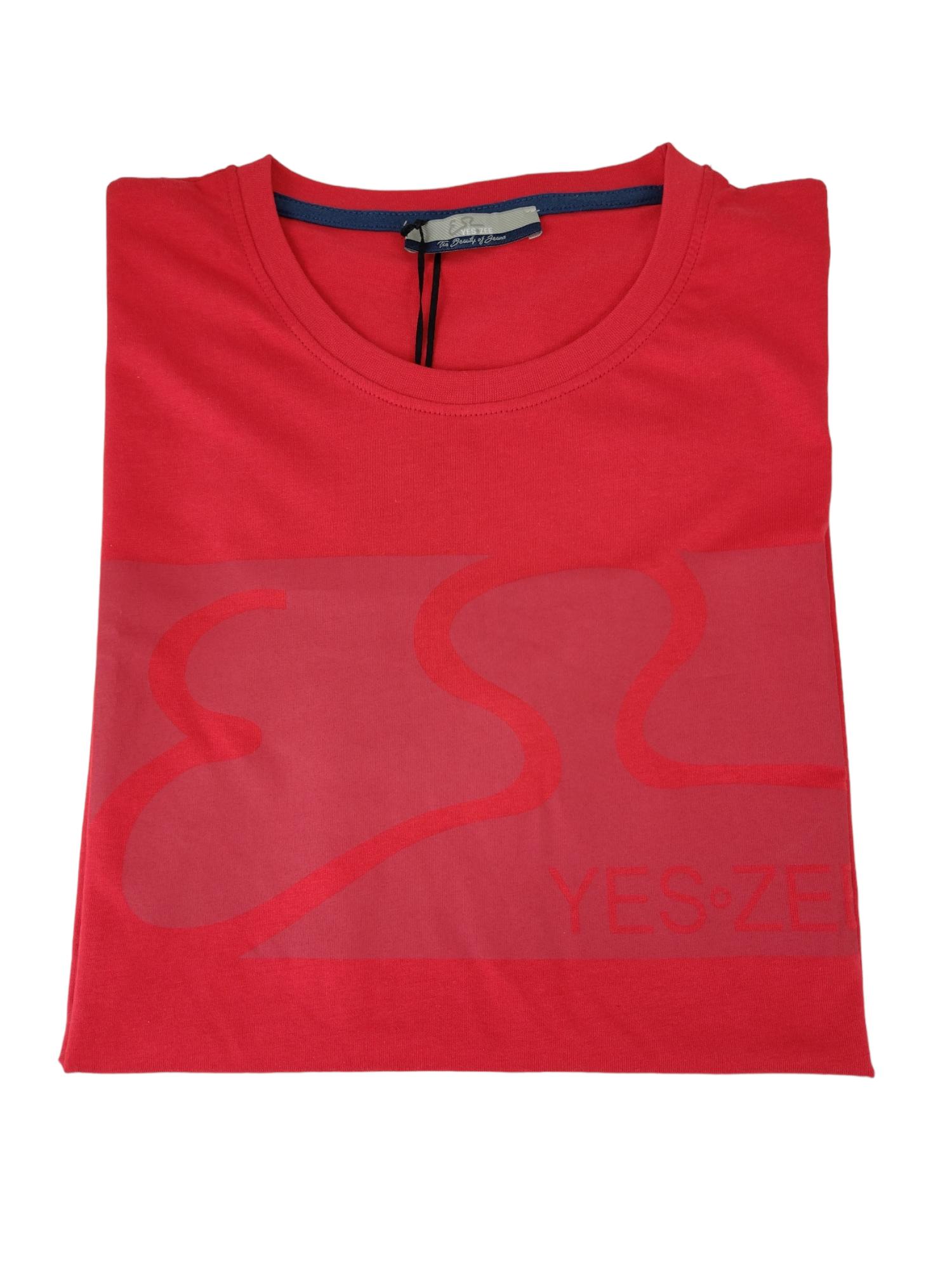 T-shirt da uomo in cotone Yes Zee rosso