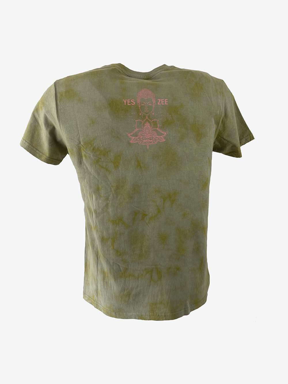 T-shirt Yes Zee uomo cotone verde militare