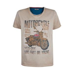 T-shirt da uomo  in cotone tortora t742 s300