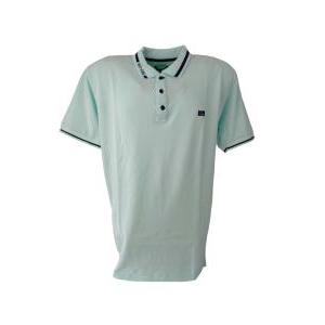 Polo  uomo estiva in cotone 3 bottoni color acqua marina