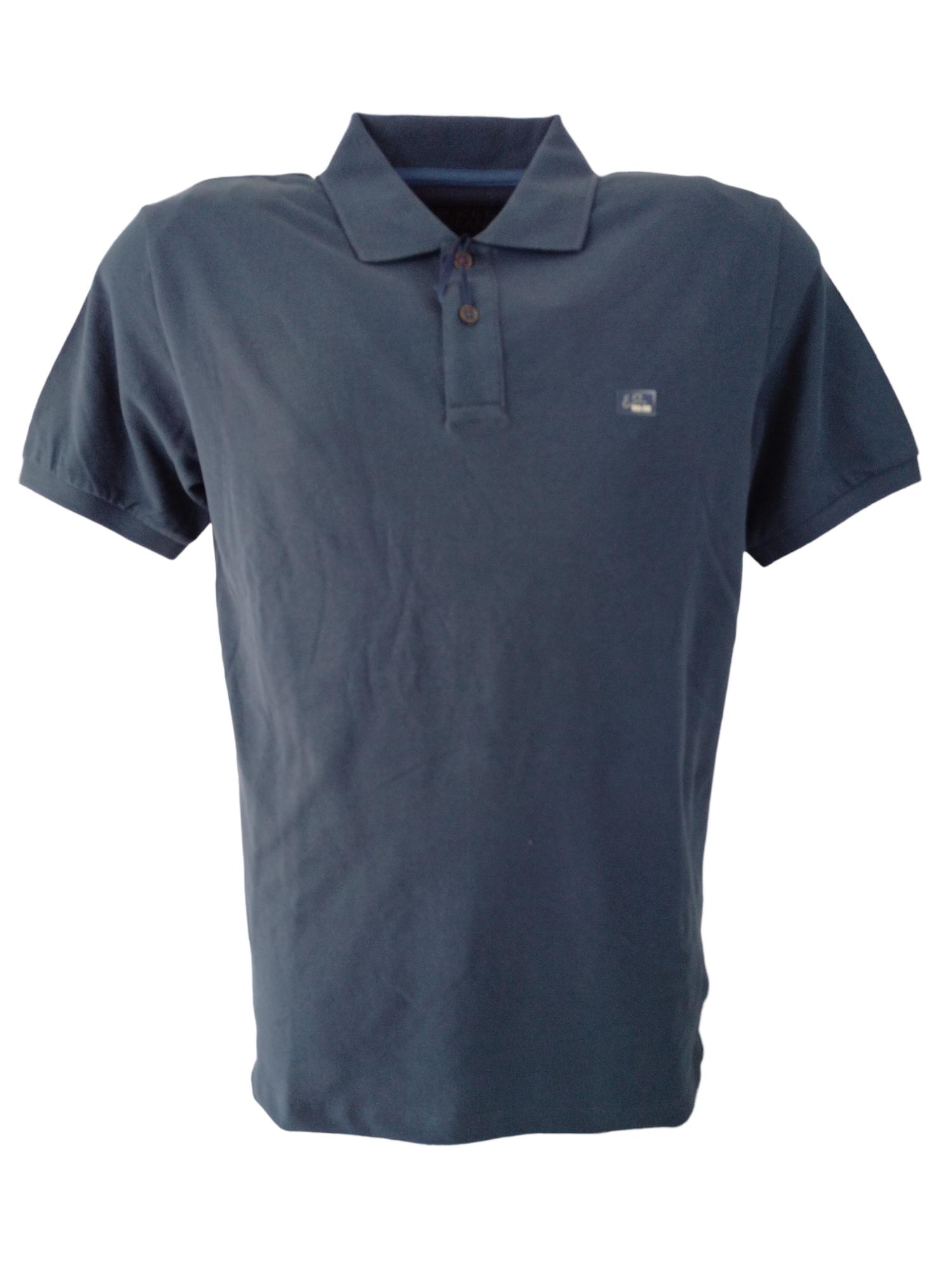 Polo Yes Zee blu cotone uomo T767 TS00