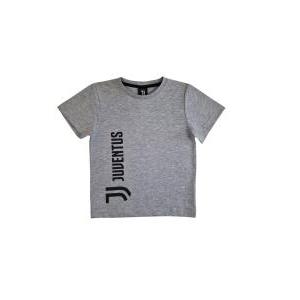 T-shirt bambino in cotone compatibile con juventus grigio