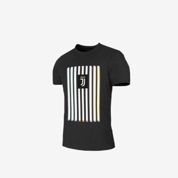 T-shirt FC Juventus bambino ragazzo cotone nero con logo 