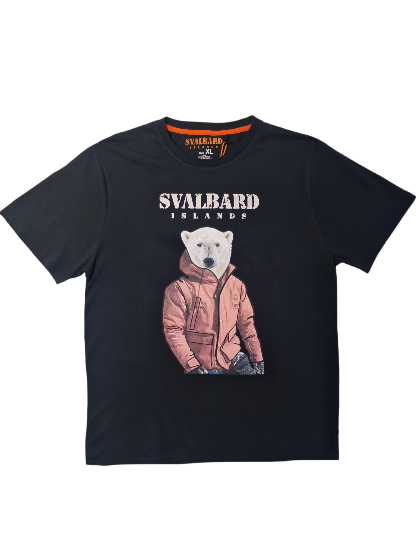 T-shirt nera da uomo in cotone Svalbard Islands