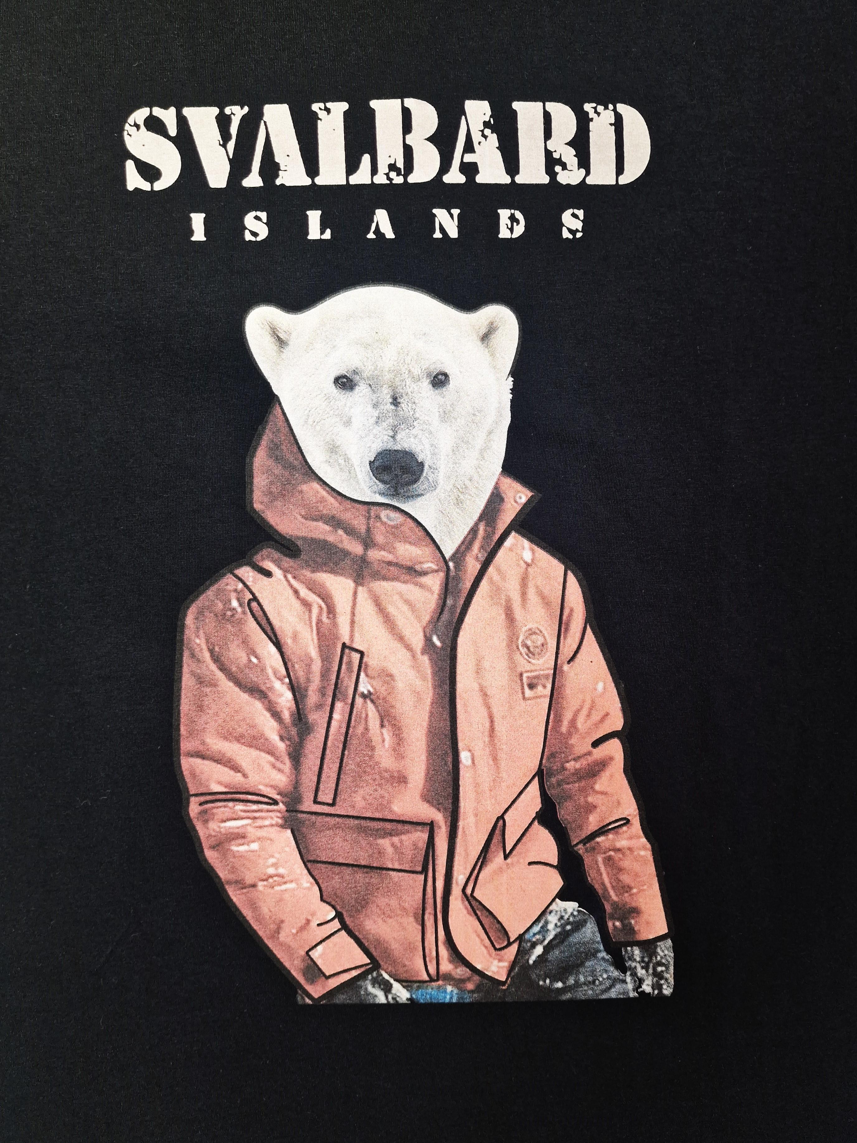 T-shirt nera da uomo in cotone Svalbard Islands