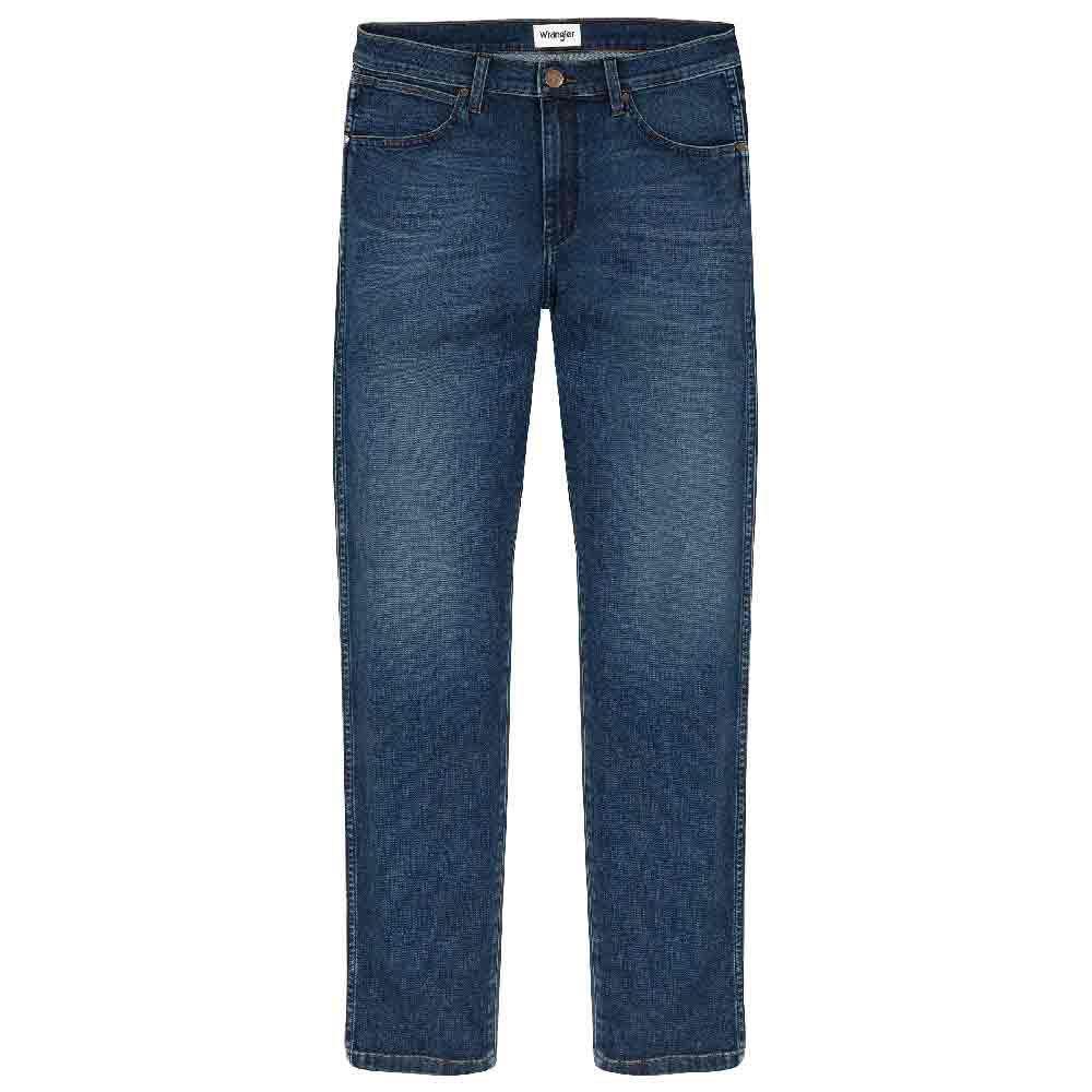 wrangler jeans larston 812 eartwash sabbiato da fondo scuro dnm blu