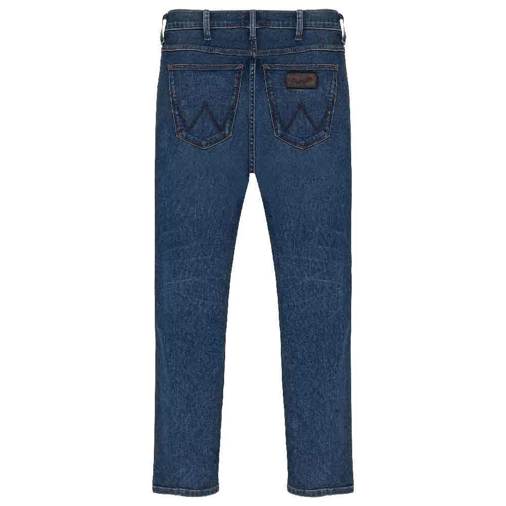 wrangler jeans larston 812 eartwash sabbiato da fondo scuro dnm blu