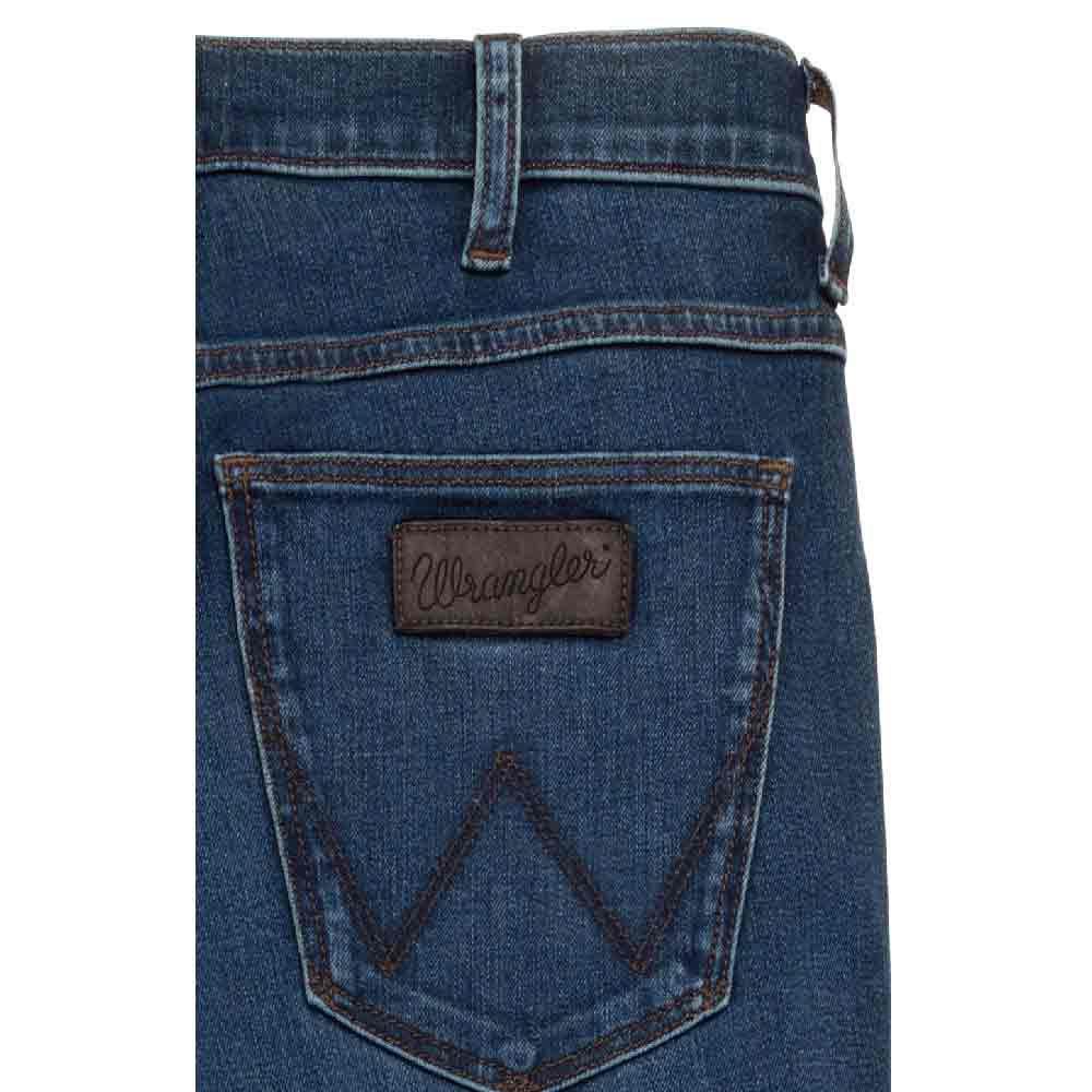 wrangler jeans larston 812 eartwash sabbiato da fondo scuro dnm blu