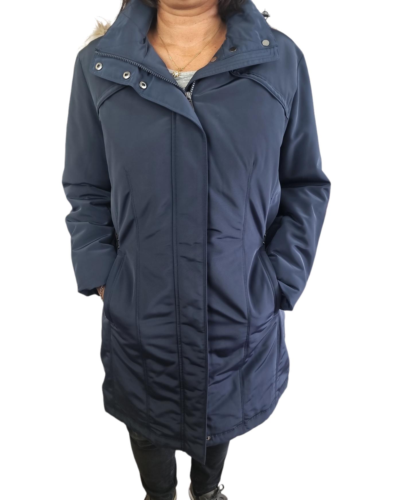 Giacca a vento lunga Geox da donna blu