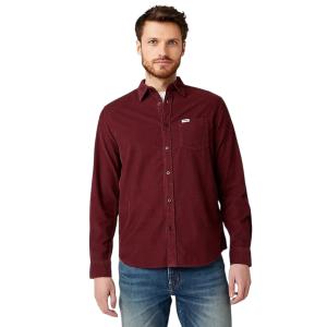 Camicia  in velluto bordeaux da uomo ﻿