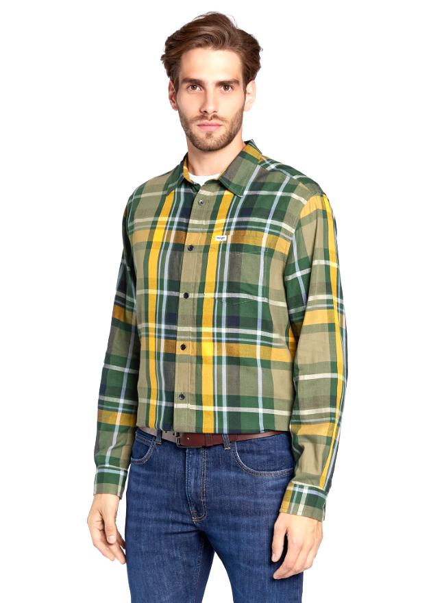 Camicia da uomo manica lunga in cotone Wrangler