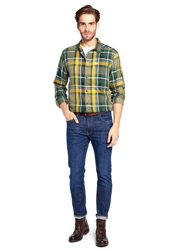 Camicia da uomo manica lunga in cotone Wrangler