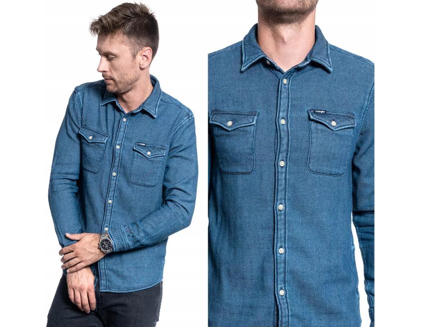 Camicia Wrangler invernale denim da uomo